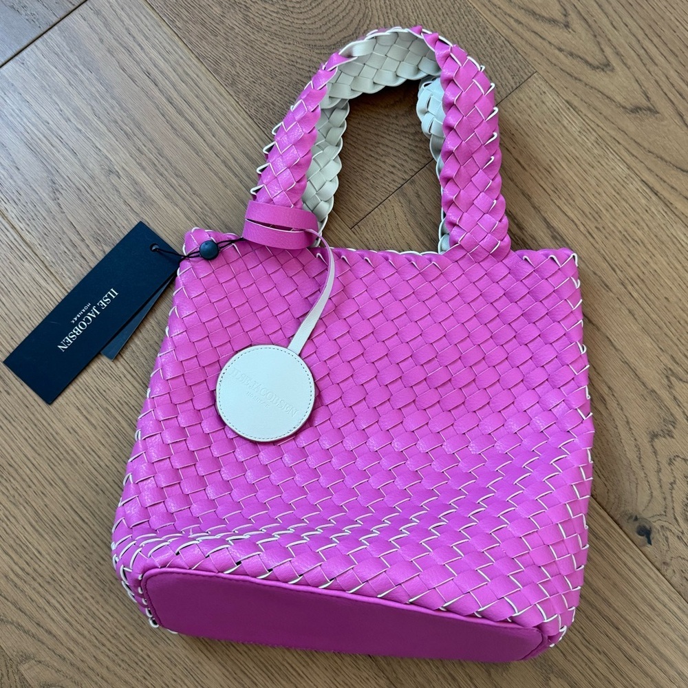 Ilse Jacobsen Reversible Mini Tote Bag - Azalea Pink Sand / Cream - NWT - Picture 4 of 9